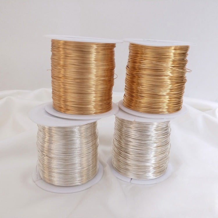 Wire components, round soft copper wire, 14k gold & bright silver, half a pound per spool