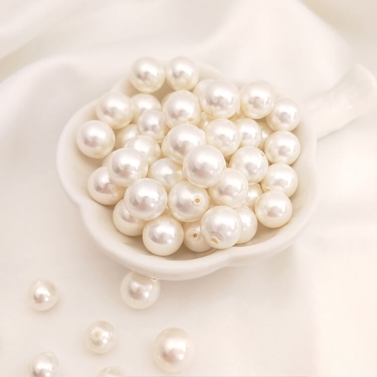 Half hole pearl DIY inlaid round beads natural shell