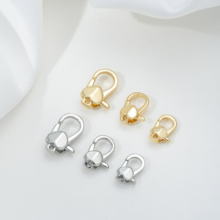 Heart-shaped lobster clasp peach heart spring clasp