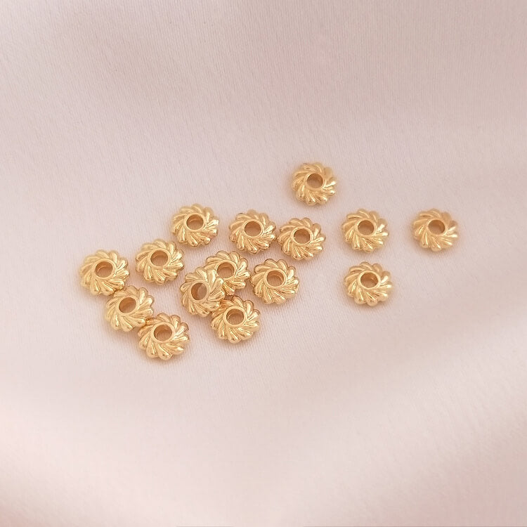 Threaded wheels, Hot Wheels, Lantern bead spacers 50 pieces