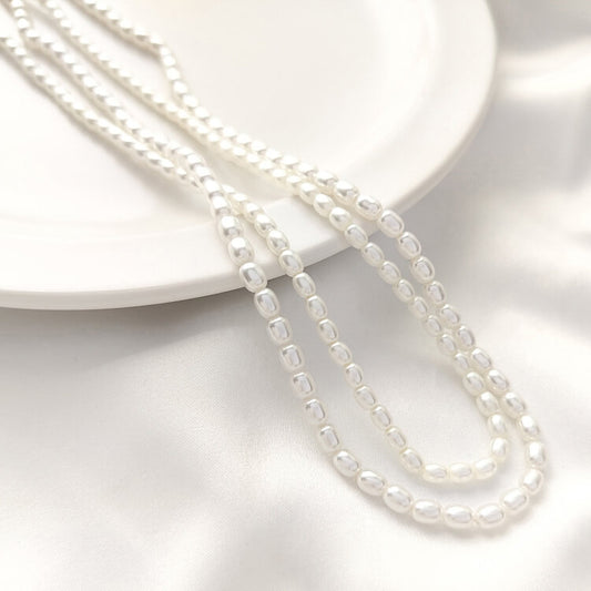 Imitation pearl millet beads necklace