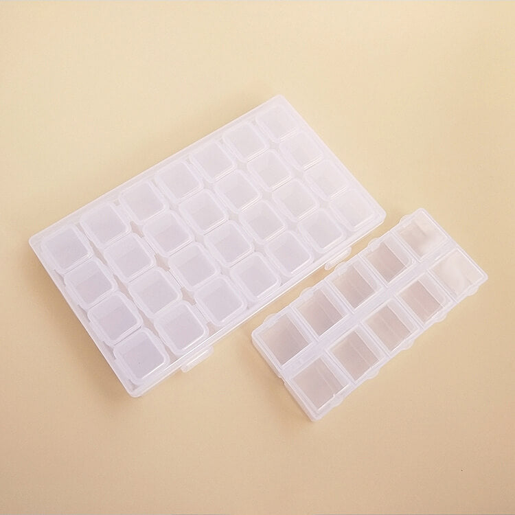 Independent opening 28 grids storage box transparent 10 grids