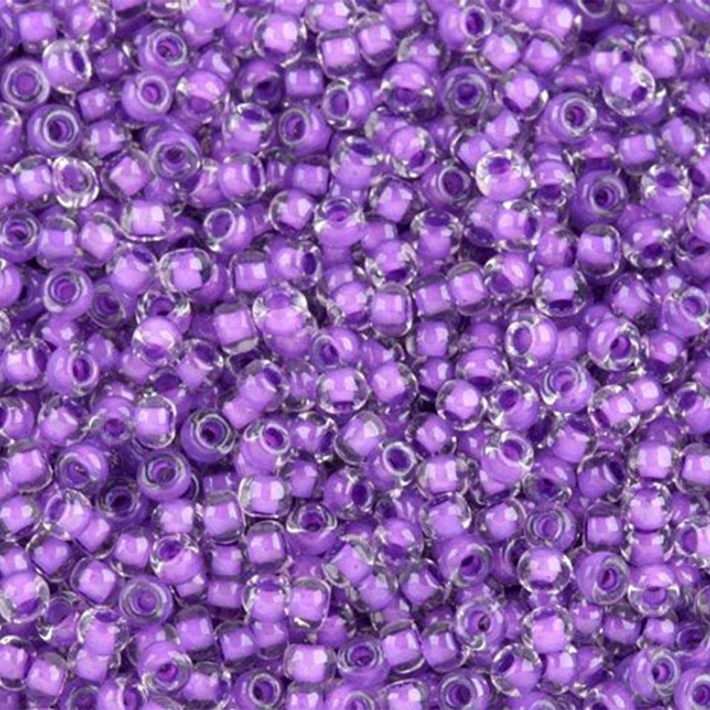Toho Round Seed Beads 8/0 #935 'Wisteria Lined Crystal' 10 Gram Tube