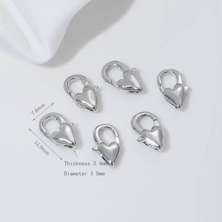 Heart-shaped lobster clasp necklace clasp