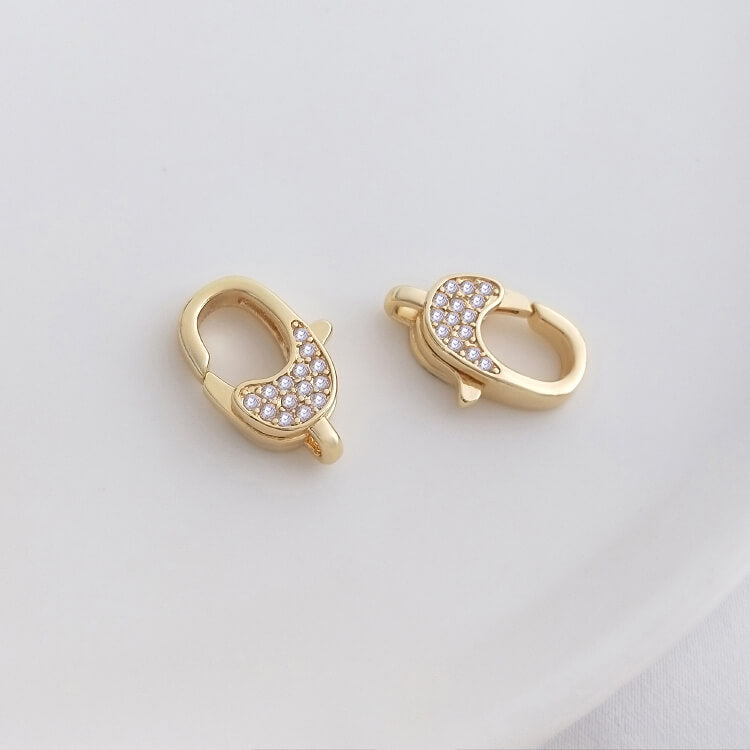 Micro-inlaid zircon five-pointed star bee peach heart-shaped high-end jewelry lobster clasp