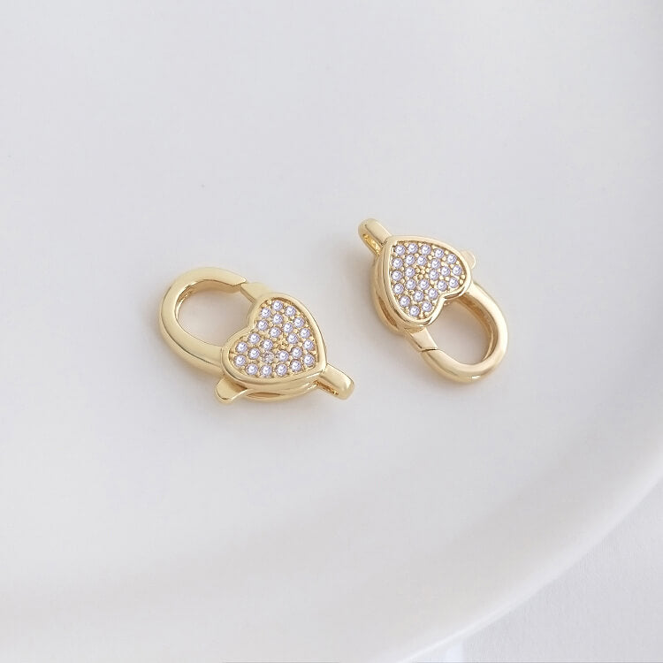 Micro-inlaid zircon five-pointed star bee peach heart-shaped high-end jewelry lobster clasp