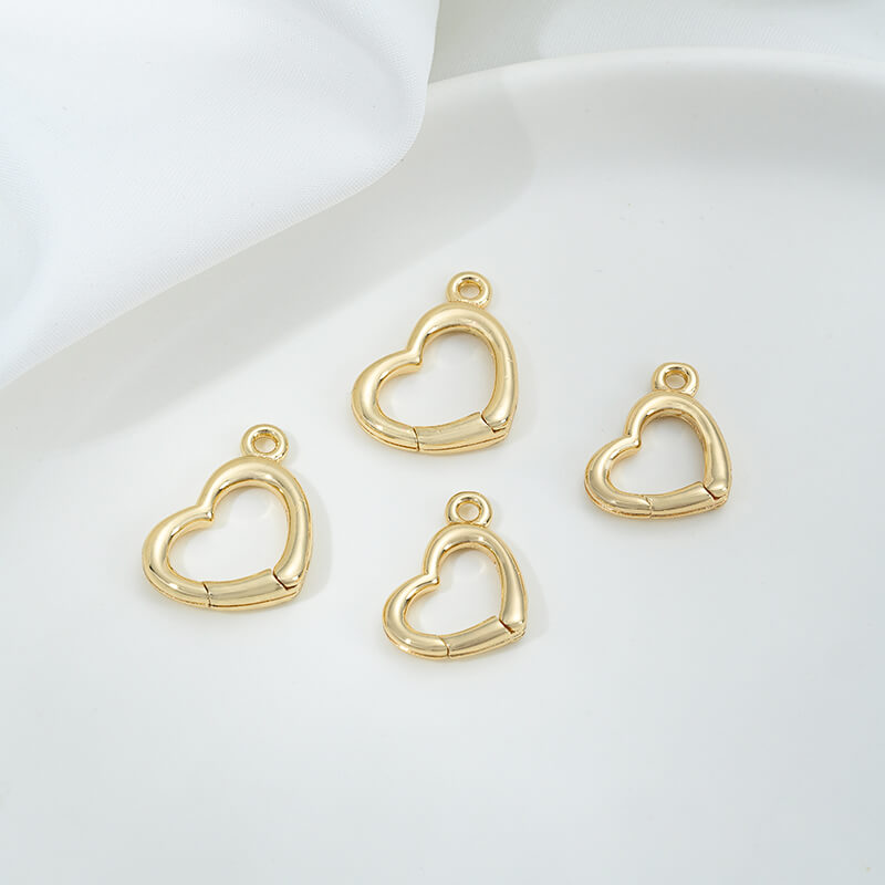 Lobster clasp peach heart shape