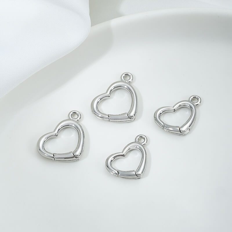 Lobster clasp peach heart shape