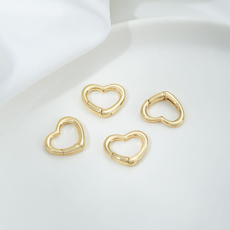 Lobster clasp peach heart shape