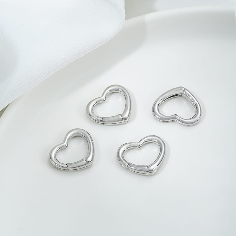Lobster clasp peach heart shape