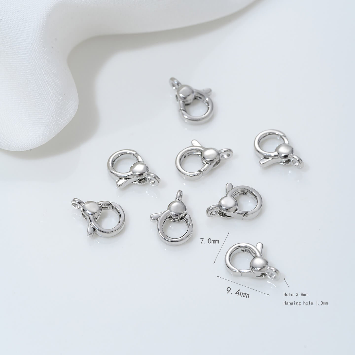 Lobster clasp classic, diamond, cross, round oval