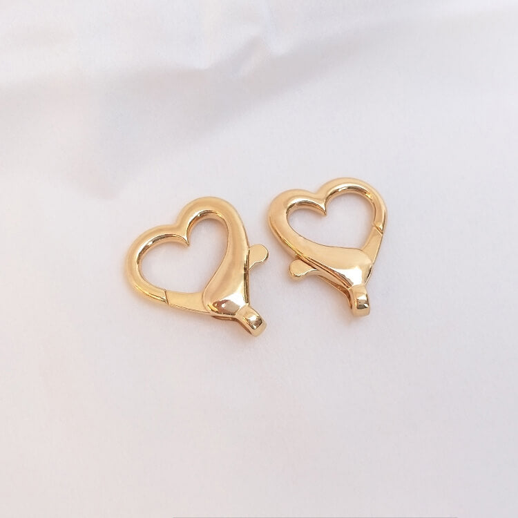 Cat head five-pointed star keychain heart-shaped 14k gold-plated spring lobster clasp