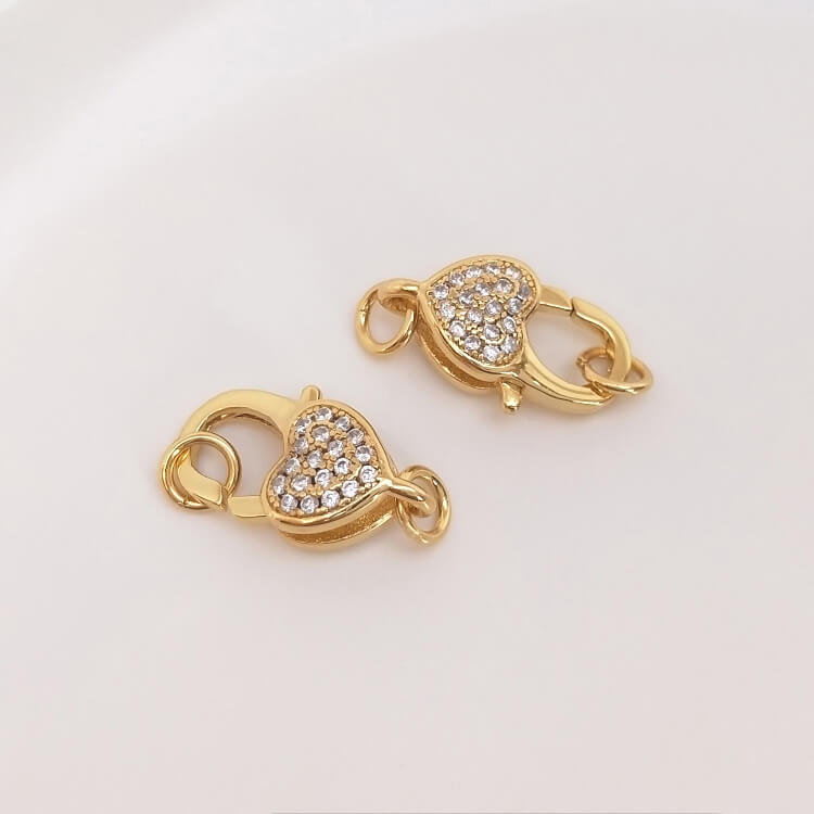 Micro-inlaid zircon heart-shaped 8-shaped oval-shaped lock-shaped long fishtail lobster clasp