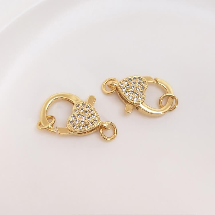 Micro-inlaid zircon heart-shaped 8-shaped oval-shaped lock-shaped long fishtail lobster clasp