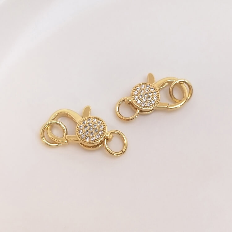Micro-inlaid zircon heart-shaped 8-shaped oval-shaped lock-shaped long fishtail lobster clasp