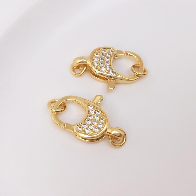 Micro-inlaid zircon heart-shaped 8-shaped oval-shaped lock-shaped long fishtail lobster clasp