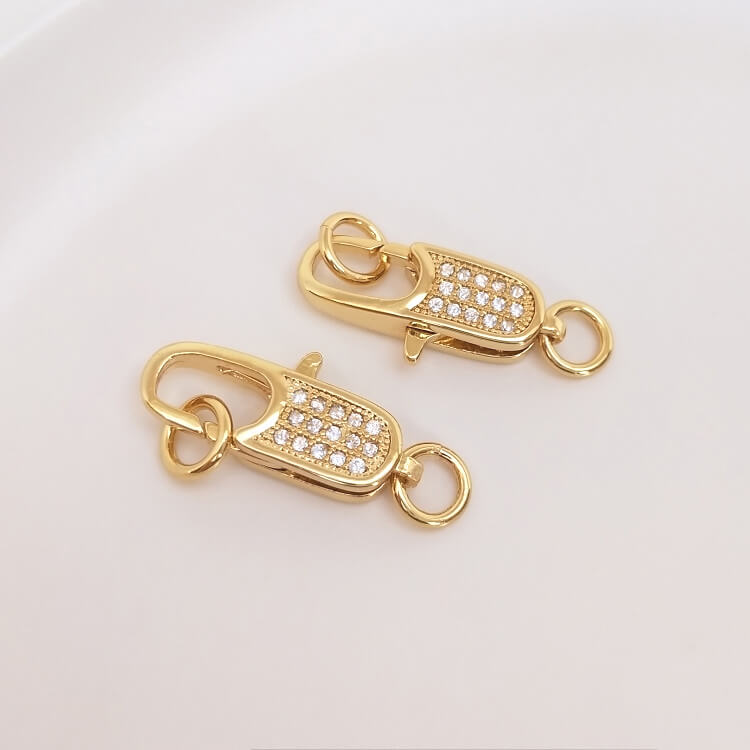 Micro-inlaid zircon heart-shaped 8-shaped oval-shaped lock-shaped long fishtail lobster clasp