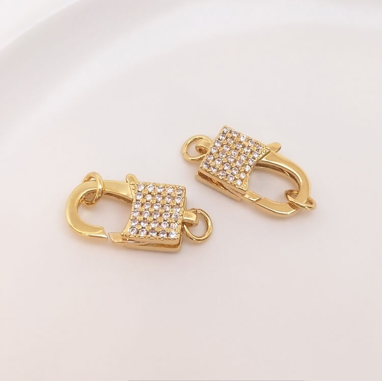 Micro-inlaid zircon heart-shaped 8-shaped oval-shaped lock-shaped long fishtail lobster clasp