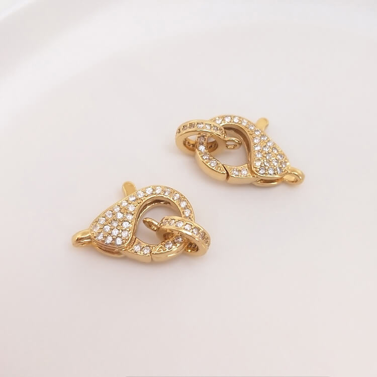 Micro-inlaid zircon heart-shaped 8-shaped oval-shaped lock-shaped long fishtail lobster clasp