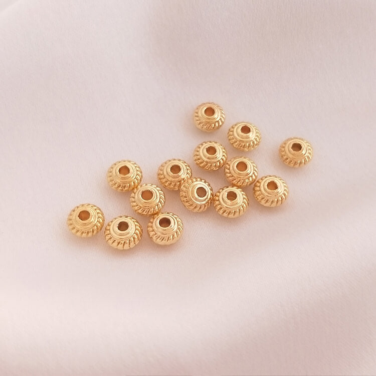 Threaded wheels, Hot Wheels, Lantern bead spacers 50 pieces