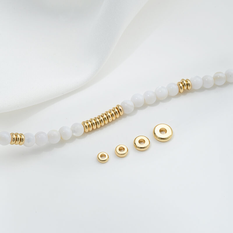 14K gold plated 18K bright silver spacer spacer bead flat piece loose bead spacer