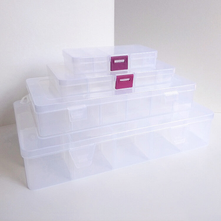 Multi-grid transparent plastic storage box for loose beads