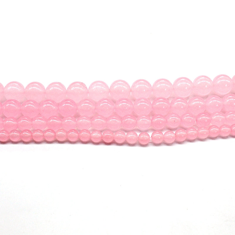 Light pink chalcedony semi-finished DIY handmade crystal beads