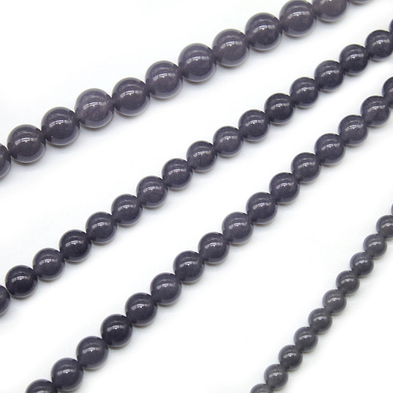 Optimized gray chalcedony loose beads round beads DIY handmade woven bracelet