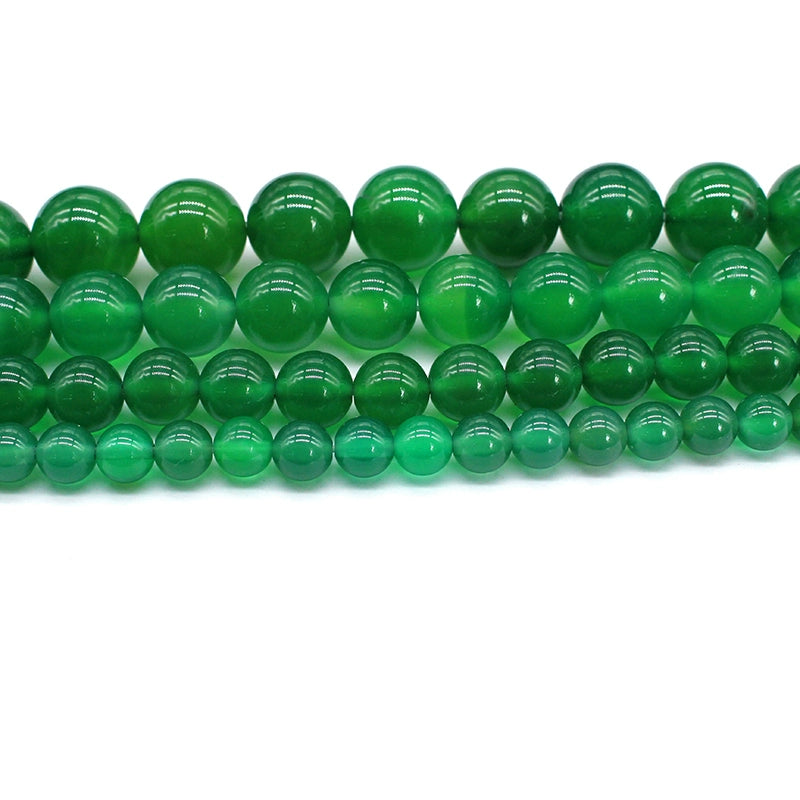 Natural green agate loose beads DIY hand-woven bracelet