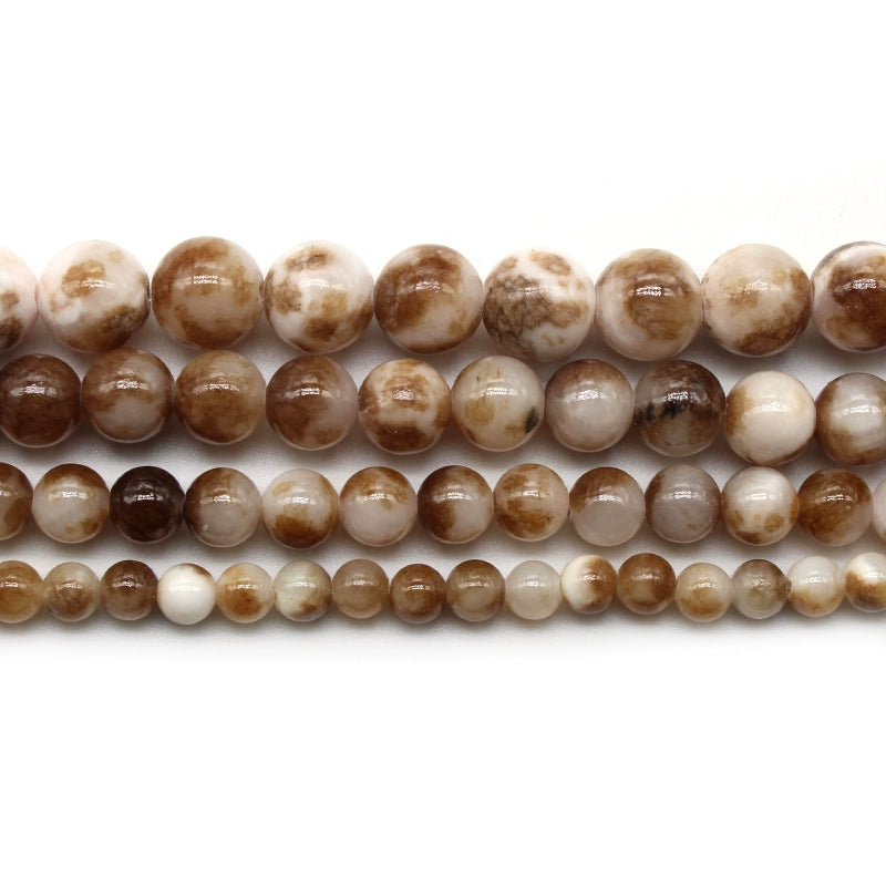 Coffee color Persian jade loose beads DIY hand-woven bracelet