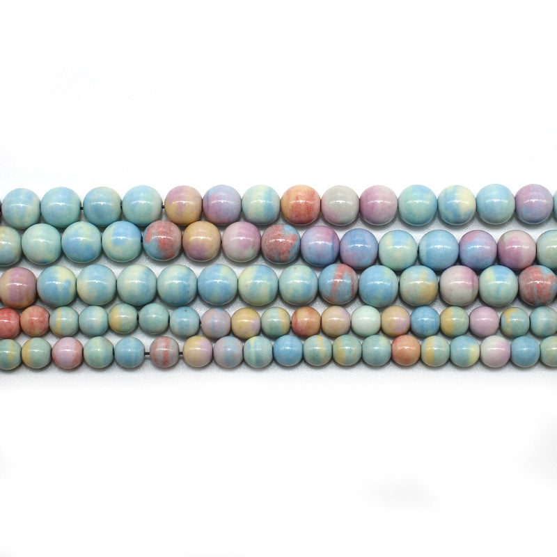 Rainbow stone imitation Alashan loose beads and round beads DIY handmade bracelet