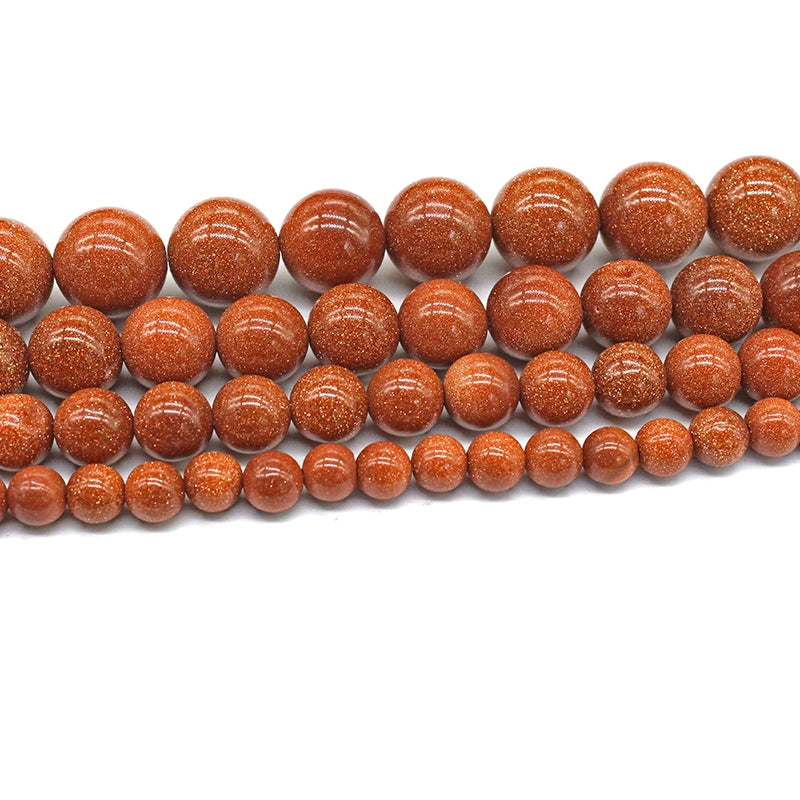 Gold sandstone round beads DIY hand-woven accessories crystal material