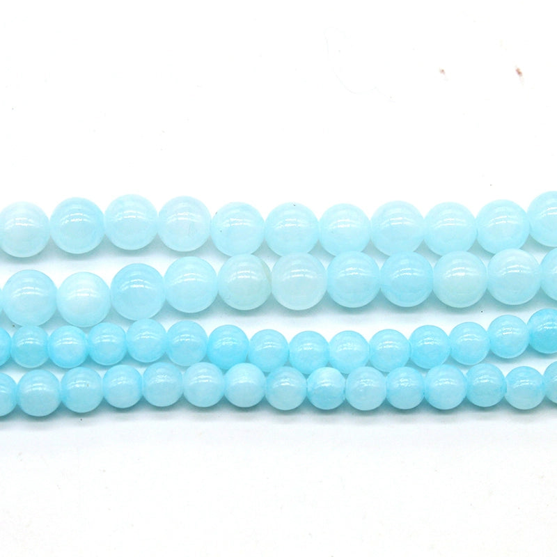 Blood blue beige jade loose beads DIY hand-woven materials
