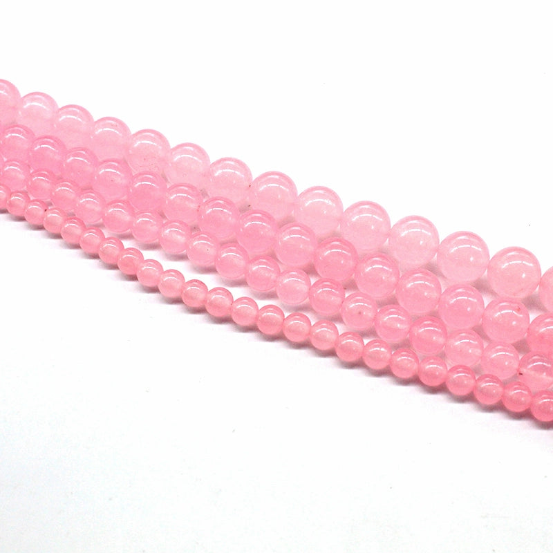 Light pink chalcedony semi-finished DIY handmade crystal beads