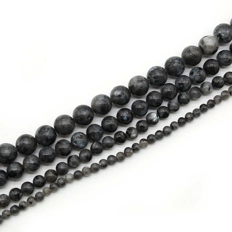 Black flash stone loose beads DIY handmade materials