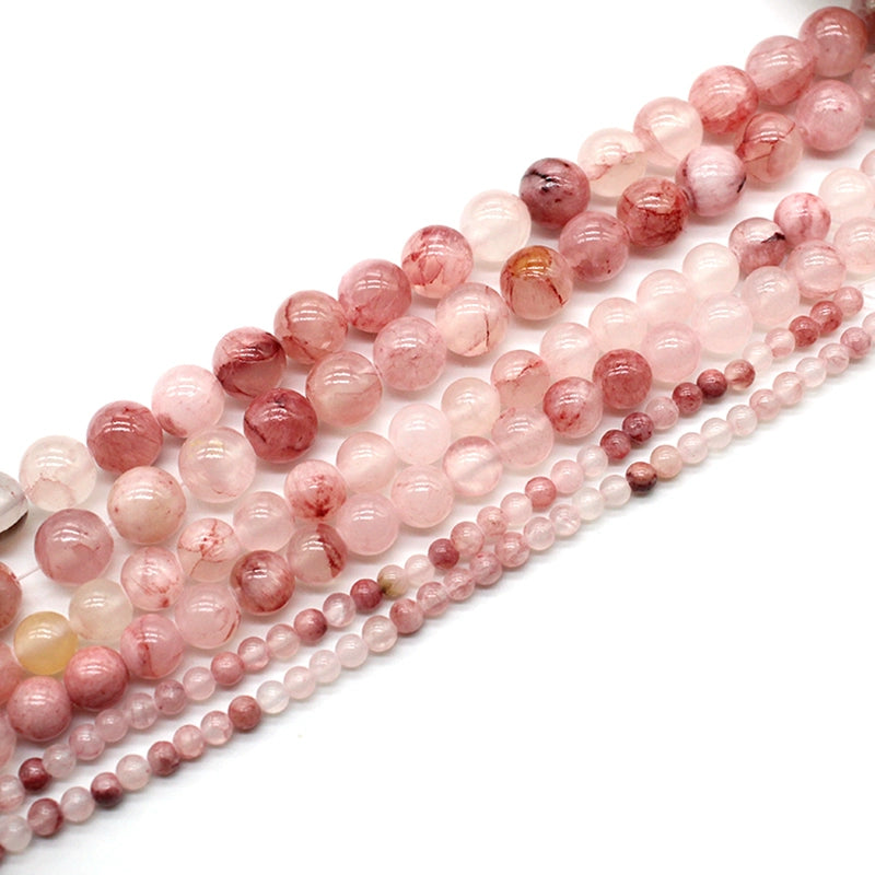 Blood red cracked Persian chalcedony stone loose bead necklace semi-finished product