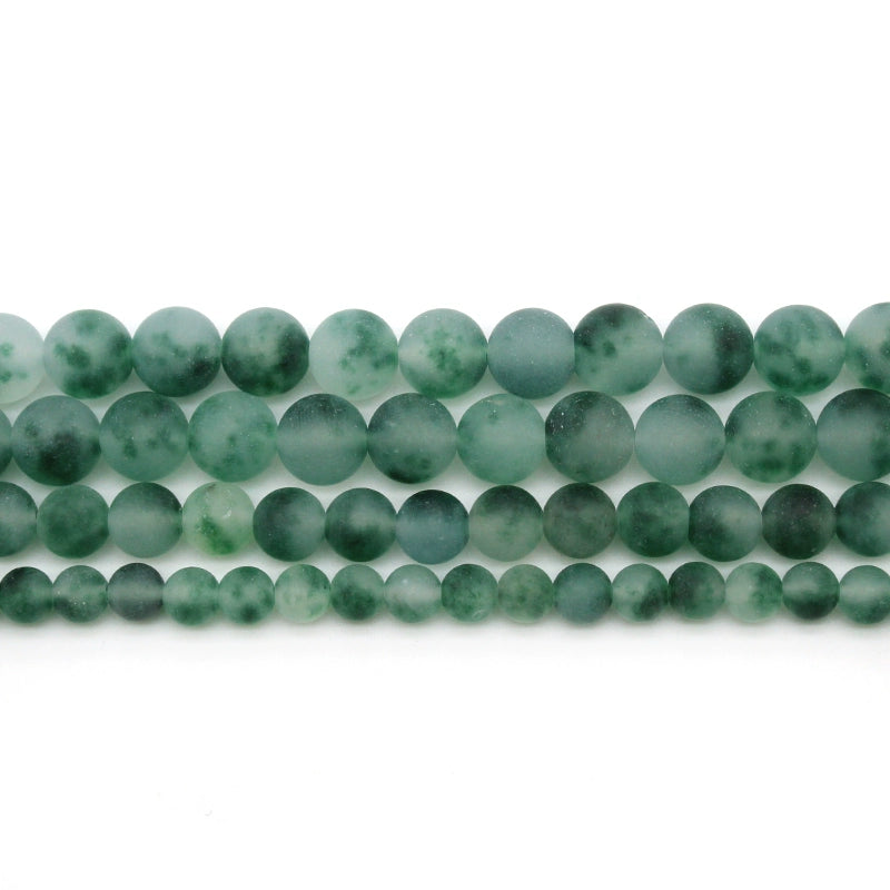 Frosted matte green chalcedony loose crystal beads for DIY hand-woven materials