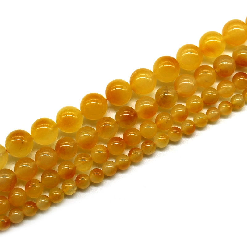 Yellow floating flower chalcedony loose beads DIY hand-woven bracelet