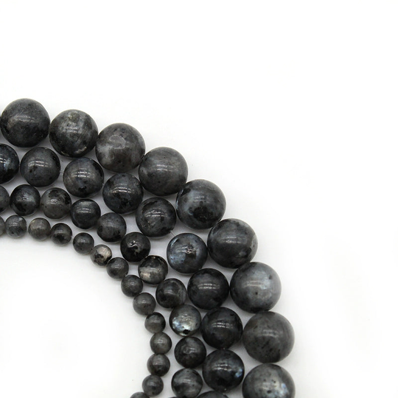 Black flash stone loose beads DIY handmade materials