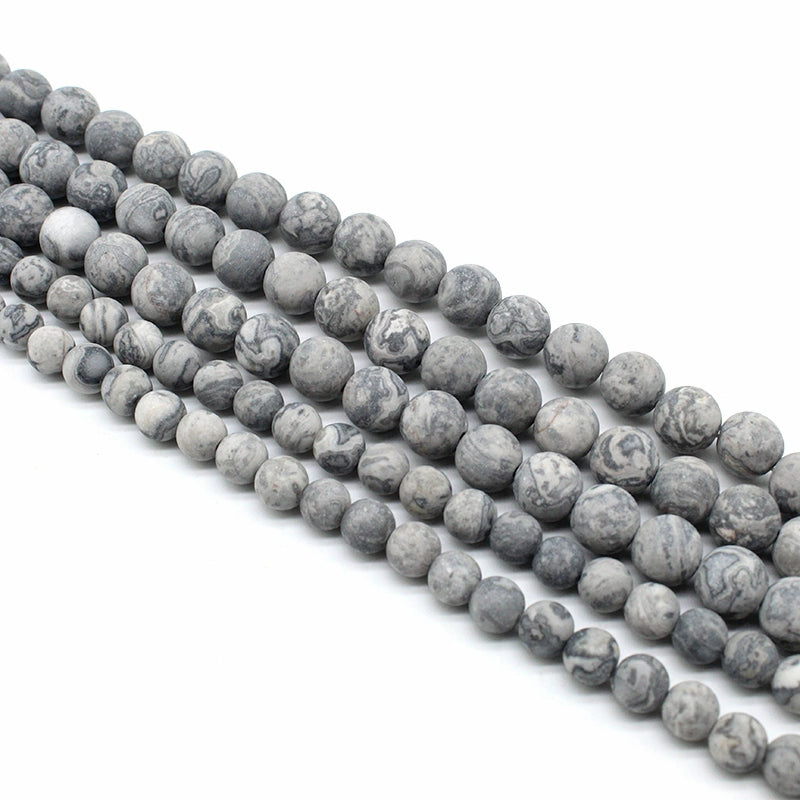 Frosted Map Stone Loose Beads Round Beads Diy Hand-Woven Men And Women Bracelets And Jewelry Crystal Agate Accessories
