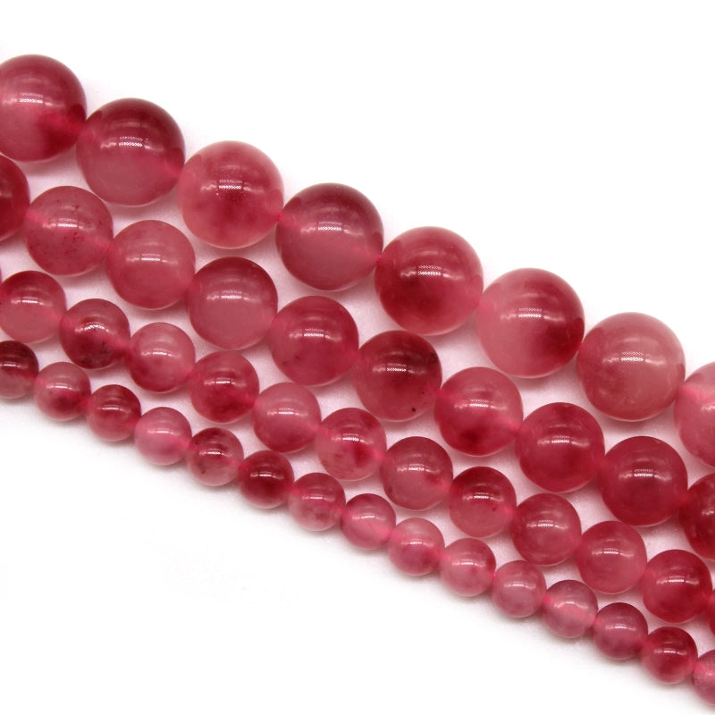 Red floating flower chalcedony DIY handmade crystal braided bracelet