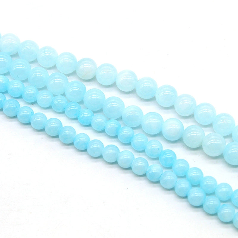 Blood blue beige jade loose beads DIY hand-woven materials