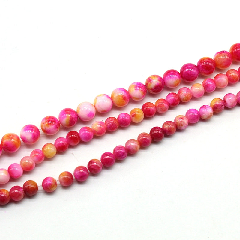Rose red Persian jade round beads DIY hand-woven materials