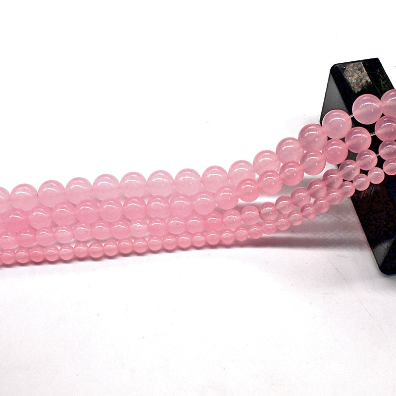 Light pink chalcedony semi-finished DIY handmade crystal beads