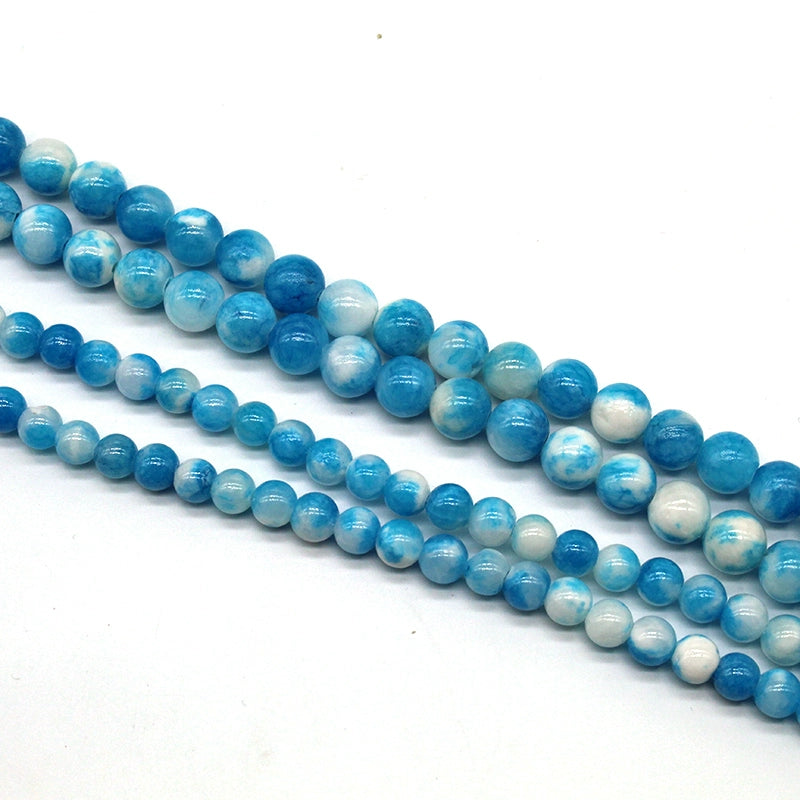 Blue Persian jade loose beads DIY hand-woven materials