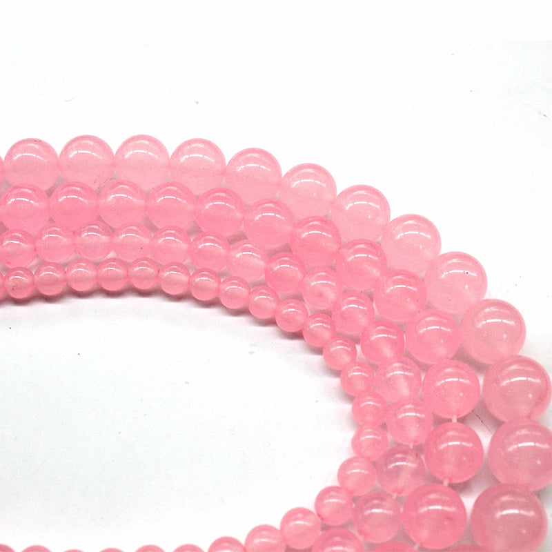 Light pink chalcedony semi-finished DIY handmade crystal beads