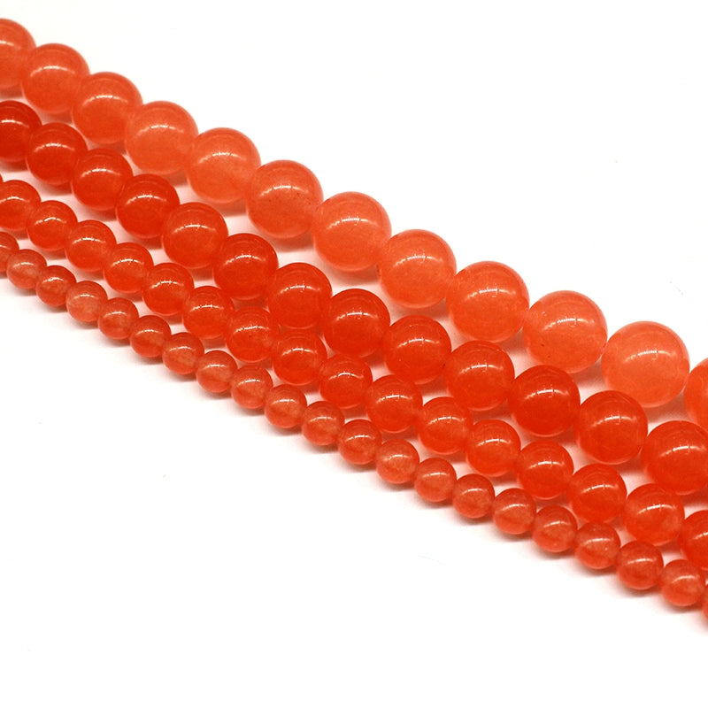 Orange Red Chalcedony Sparse Beads Round Beads Semi-Finished Diy Hand-Made Beaded Crystal Jade Bracelets And Necklace Jewelry For Men And Women