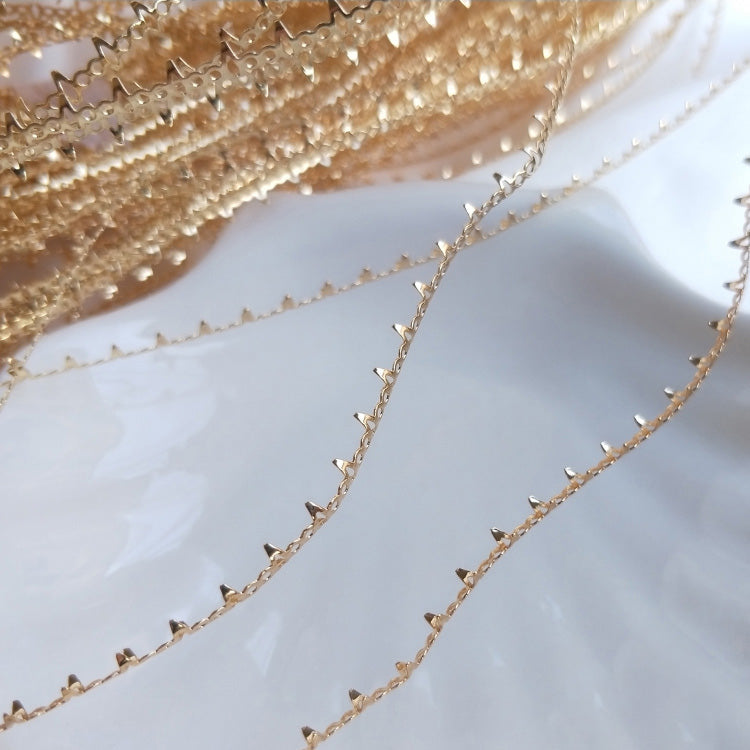 Wire components, Crystal gemstone edging strip, 14k gold-plated, 50cm