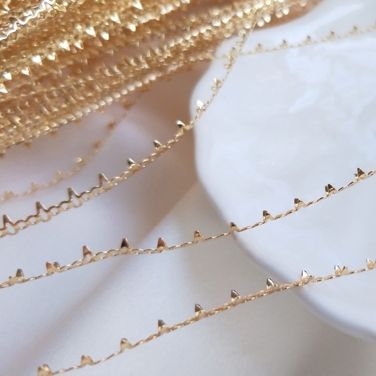 Wire components, Crystal gemstone edging strip, 14k gold-plated, 50cm