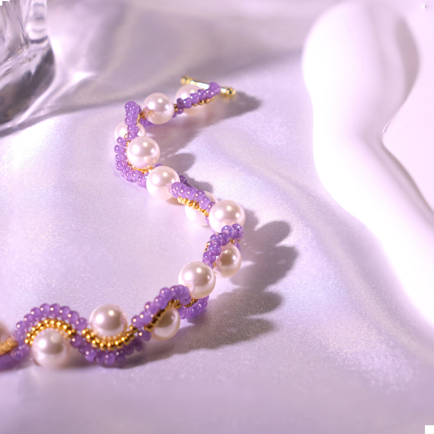 Chirimiri Handmade Pearl & Lavender Bracelet - Moonlit Grace High Appearance Bracelet Teenage Girl Accessories Party Accessories Gifts Girlfriend Bracelets For Women